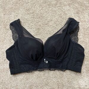 Elegant Black Lacy Padded Push-up Bra